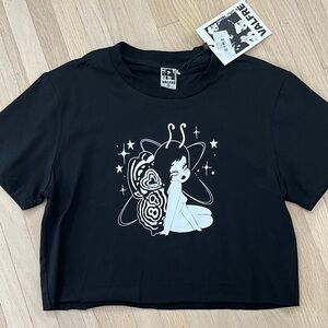 Black Valfre Graphic Crop Top